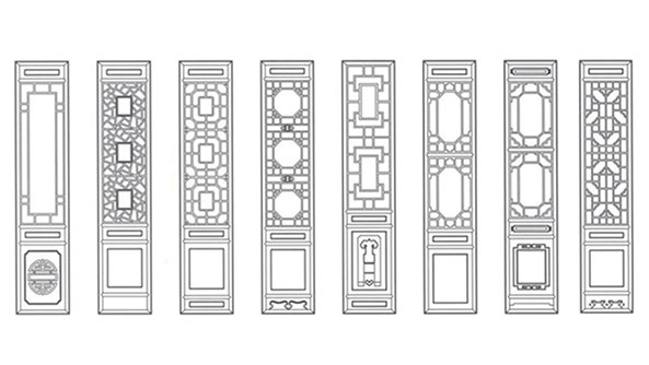 南平喜迎门中式花格CAD设计图样式大全