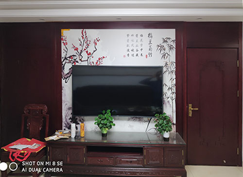 南平中式家庭装修电视柜效果展示