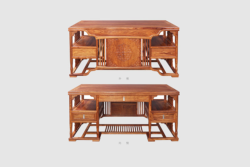 南平中式家居装饰书房桌椅组合家具效果图