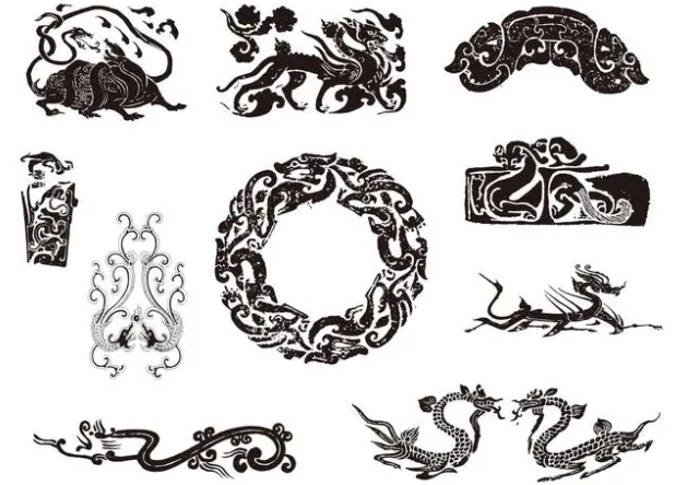 南平龙纹和凤纹的中式图案